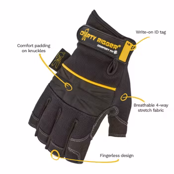 Comfort Fit Rigger Glove ? Fingerless (V1.6) XL