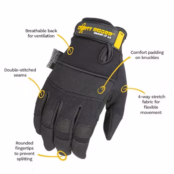 Comfort Fit 0.5 High Dexterity Glove ? Full Fingered M