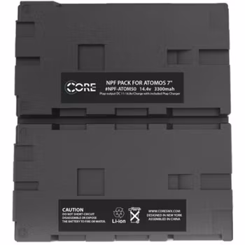 CORE Dual NPF style battery pack for 7" Atomos Monitors, 49wh with Ptap and 4LED Gauge, ATOMX