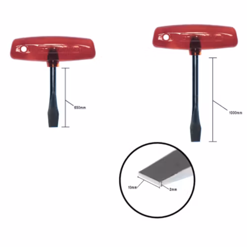 Filmsticks T-handtag skruvmejsel med rött handtag, lång