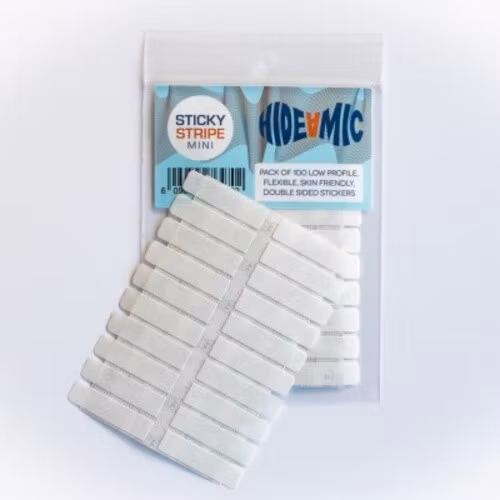 Hide-a-mic Sticky Stripe mini, 100 double sided sticky strips 7mm x 23 mm