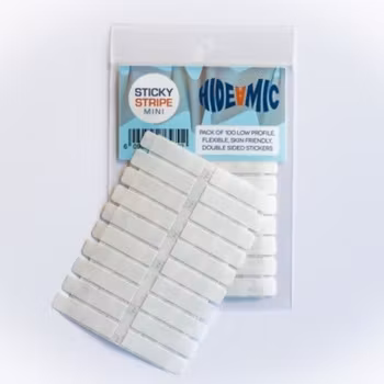 Hide-a-mic Sticky Stripe mini, 100 double sided sticky strips 7mm x 23 mm