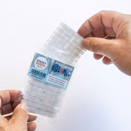 Hide-a-mic Sticky Stripe mini, 100 double sided sticky strips 7mm x 23 mm