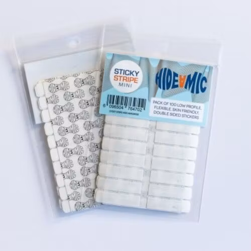 Hide-a-mic Sticky Stripe mini, 100 double sided sticky strips 7mm x 23 mm