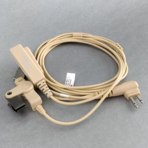 On Set Headsets Desert Tan for Motorola, Kevlar reinforced cable assembly, H2O resistant mic, Medical grade (hypoallergenic) silica. The FilmPro is a High Quality Walkie Talkie Headset. Built to take 