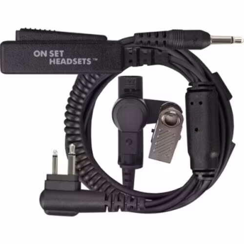 Black,For Motorola, The FilmPro X, the ultimate communication solution for film professionals who need to wear double comms on set. This revolutionary headset connects to both a walkie-talkie and Comt