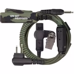 On Set Headsets Camo, For Motorola, The FilmPro X, the ultimate communication solution for film professionals who need to wear double comms on set. This revolutionary headset connects to both a walkie