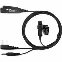 On Set Headsets Black,For Kenwood, The FilmPro X, the ultimate communication solution for film professionals who need to wear double comms on set. This revolutionary headset connects to both a walkie