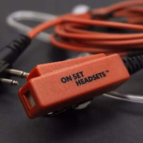 On Set Headsets RED Dragon for Motorola, Kevlar reinforced cable assembly, H2O resistant mic, Medical grade (hypoallergenic) silica. The FilmPro is a High Quality Walkie Talkie Headset. Built to take 