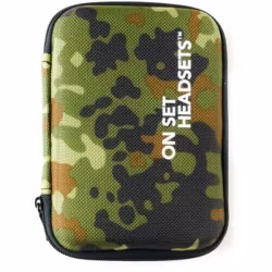 On Set Headsets TRAVEL CASE - GREEN CAMO, The On Set Headsets Travel Case is the perfect solution for protecting your investment while on the move. This high-quality case is specifically designed to f