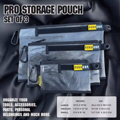 Pro Zippered Storage Pouch Set of 3
