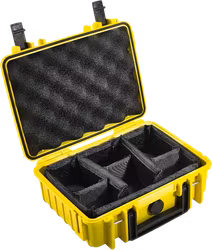 B&W Outdoor Cases Type 1000 Gul (m. avdelare)
