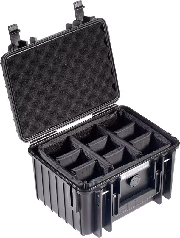 B&W Outdoor Cases Type 2000 Svart (m. avdelare)