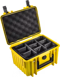 B&W Outdoor Cases Type 2000 Gul (m. avdelare)