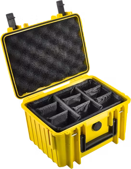 B&W Outdoor Cases Type 2000 Gul (m. avdelare)