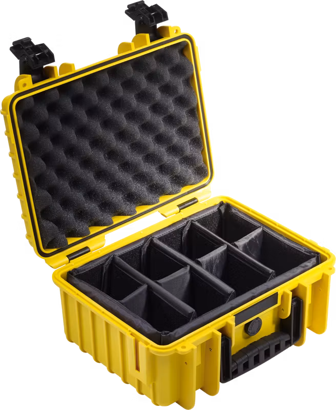 B&W Outdoor Cases Type 3000 Gul (m. avdelare)