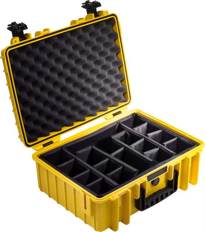 B&W Outdoor Cases Type 5000 Gul (m. avdelare)