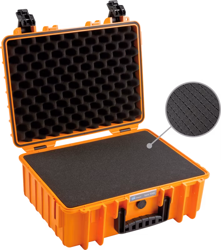 B&W Outdoor Cases Type 5000 Orange (m. skumplast)