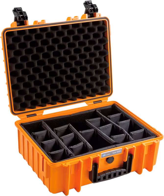 B&W Outdoor Cases Type 5000 Orange (m. avdelare)