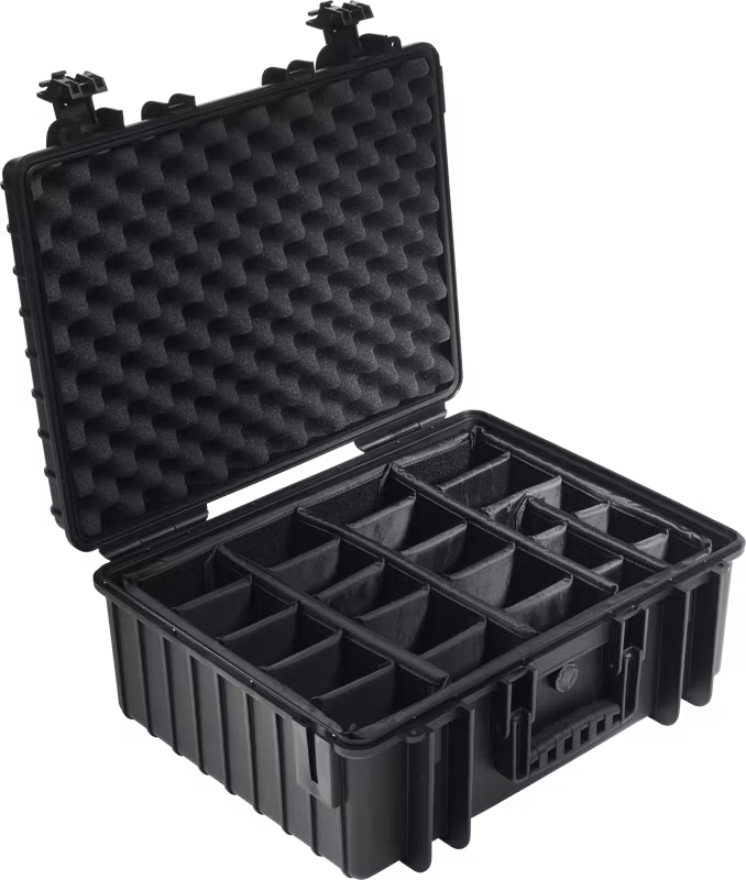 B&W Outdoor Cases Type 6000 Svart (m. avdelare)
