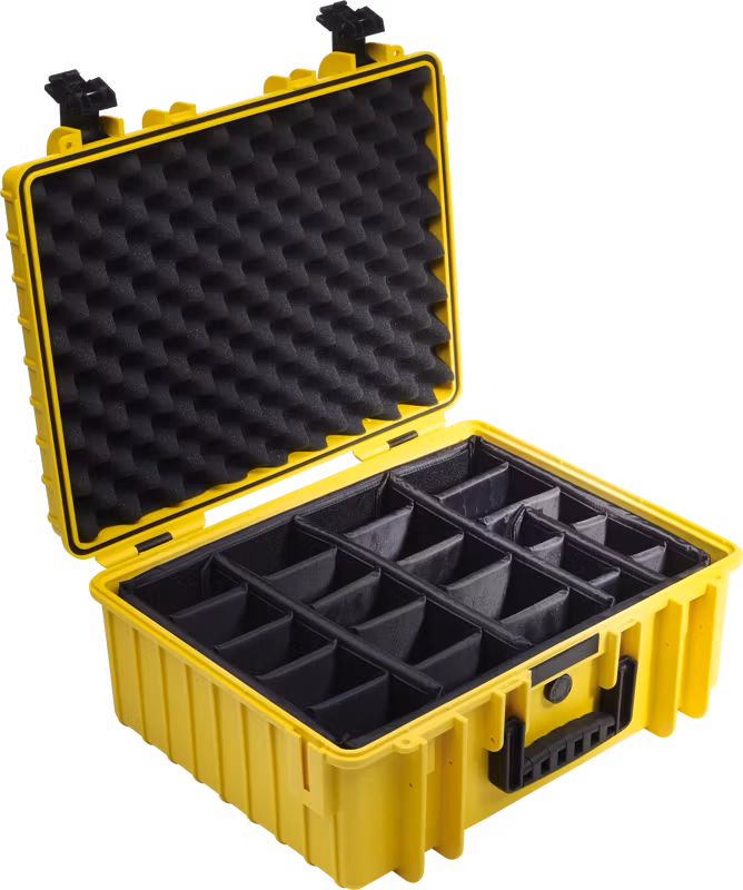 B&W Outdoor Cases Type 6000 Gul (m. avdelare)
