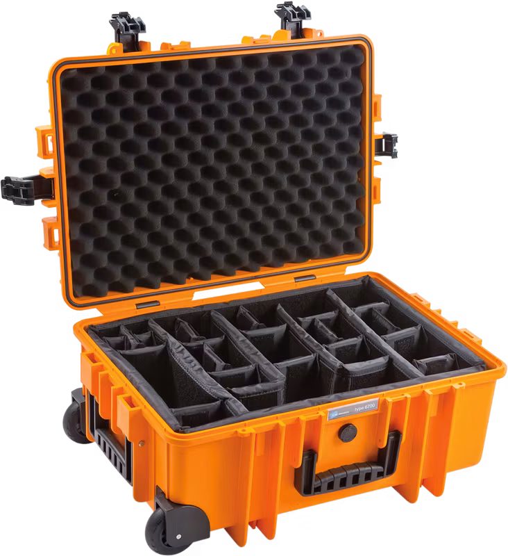 B&W Outdoor Cases Type 6700 Orange (m. avdelare)