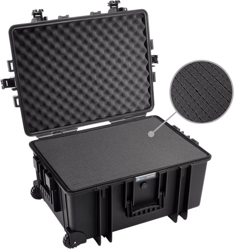 B&W Outdoor Cases Type 6800 Svart (m. skumplast)