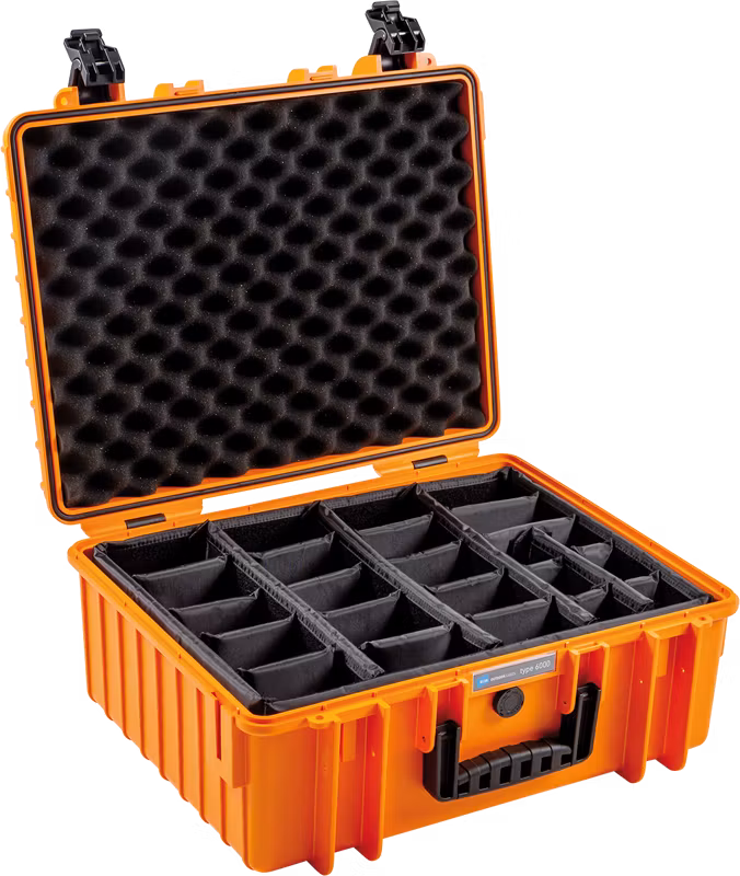 BW Outdoor Case Type 6000 with divider system (RPD) Orange