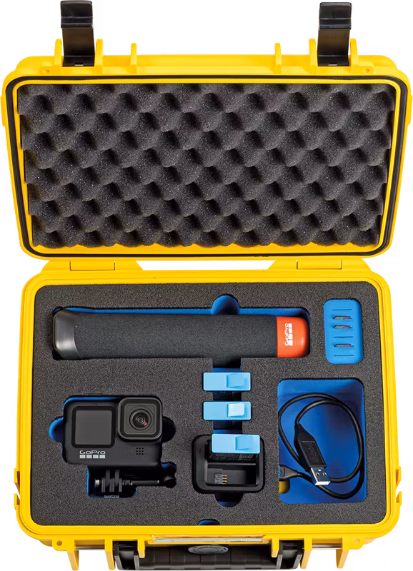BW Outdoor Case Type 1000 for GoPro Hero 12 (fits even GoPro Hero 9/10/11), Yellow