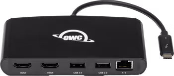 OWC Dock Thunderbolt 3 mini-Dock - 5 Port, 2 x HDMI, feat. 2 x HDMI 4K60, USB 3, USB 2, 1GB Network
