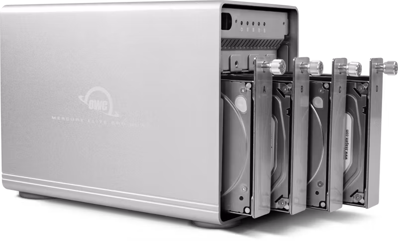 OWC Mercury Elite Pro Quad RAID 4 Bay with USB 3.1 Gen 2 (w./Softraid OWC/RAID0/1/4/5/1+0) 8TB