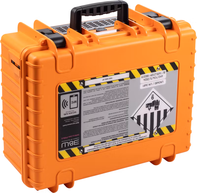BW Outdoor Battery.case 908.8. Transport & Storage of defective lithium batteries, orange