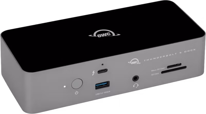 OWC 11-Port Thunderbolt 5 Dock, 2.5GB Net (4xTB5/3x USB A/1xEth/1xAudio/2xSD reader)