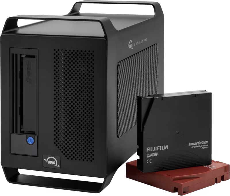 OWC Archive Pro LTO-9 Solution w/Tape & Cleaner + 4TB Staging SSD W/ Canister SW from Hedge