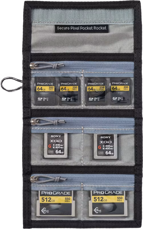 Think Tank Secure Pocket Rocket (Wallet with Strap: holds 9 SD/CFexpress/Micro) Slate Black