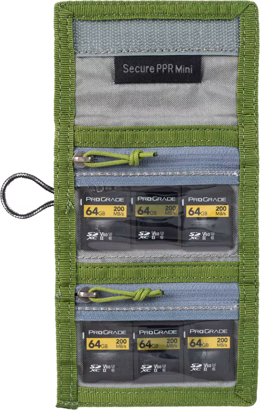 Think Tank Secure Pocket Rocket Mini (Wallet with Strap: holds 4 CF/CFexpress or 6 SD/microSD) Green