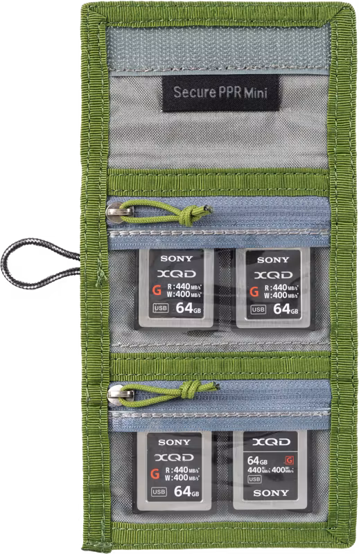Think Tank Secure Pocket Rocket Mini (Wallet with Strap: holds 4 CF/CFexpress or 6 SD/microSD) Green