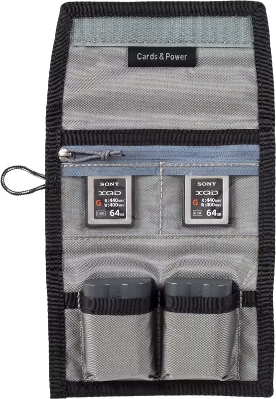 Think Tank Cards & Power Wallet (holds 3 CF/CFexpr or 4 SD/micro SD cards & 2 Batteries) Slate Black