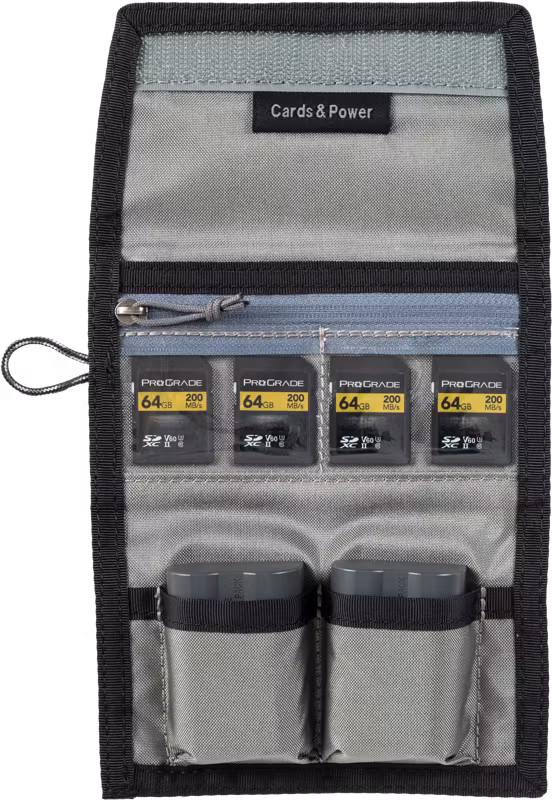 Think Tank Cards & Power Wallet (holds 3 CF/CFexpr or 4 SD/micro SD cards & 2 Batteries) Slate Black