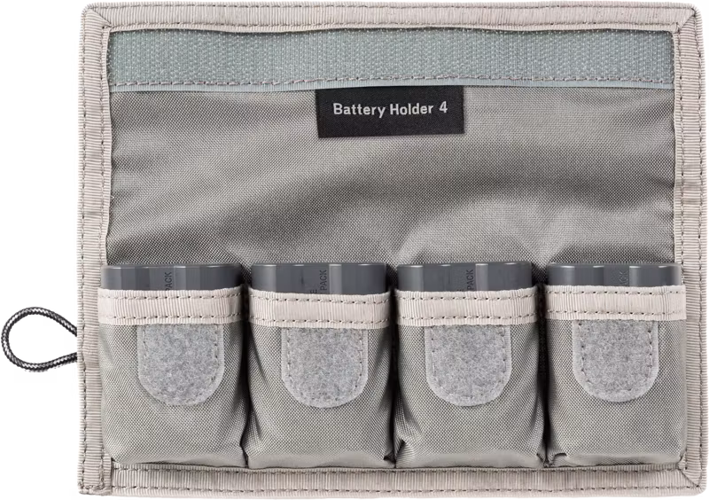 Think Tank Battery Holder 4 (Wallet 4 standard DSLR or Mirrorless Batteries) Grey