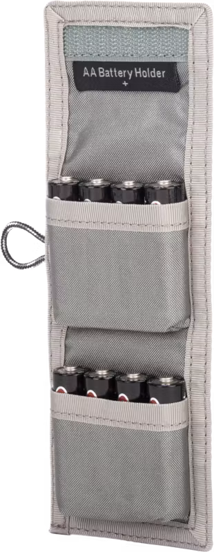 Think Tank AA Battery Holder (Wallet holds: 8 AA or 16 AAA batteries) Grey