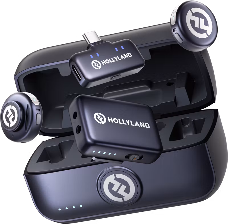 Hollyland Lark M3 Combo 2TX&2RX with USB-C and Camera RX and 2 x Wireless Microphone