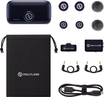 Hollyland Lark M3 Combo 2TX&2RX with USB-C and Camera RX and 2 x Wireless Microphone