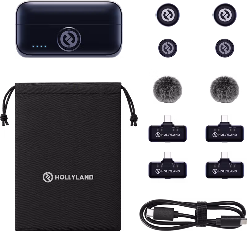Hollyland Lark M3 Combo 2TX&4RX with 4 x USB-C RX and 2 x Wireless Microphone