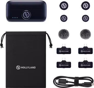 Hollyland Lark M3 Combo 2TX&4RX with 4 x USB-C RX and 2 x Wireless Microphone