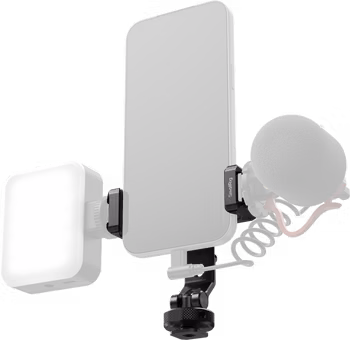 SmallRig 6661 PC-T1 Metal Phone Clamp with Triple Cold Shoe Mounts
