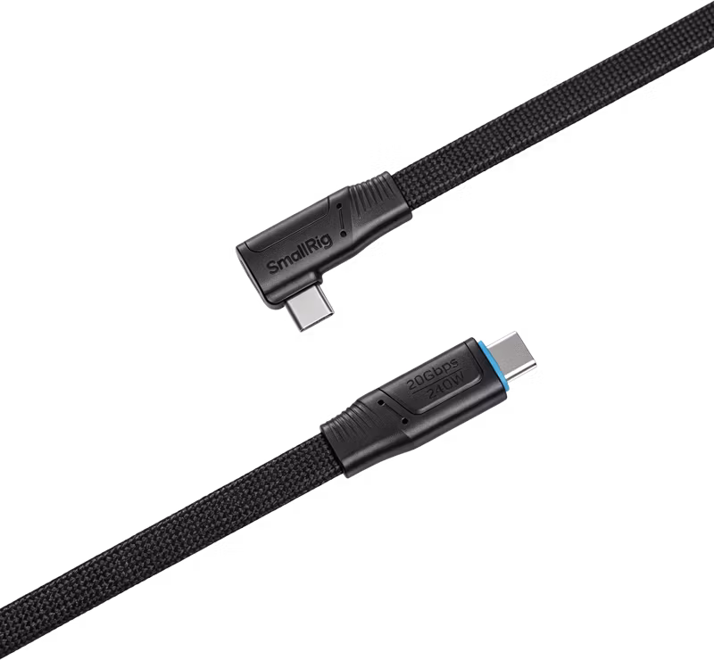 SmallRig 5614 USB-C Self-Coiling Data Cable (USB 3.2 Gen2x2 & 35cm, 240W)