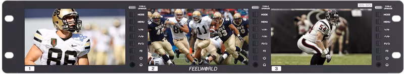 Feelworld Monitor FRM501G Triple 5.5 inch 2RU rackmount