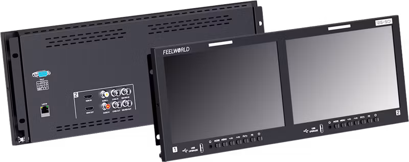 Feelworld Monitor FRM1001G Dual 10.1 inch 4RU rackmount