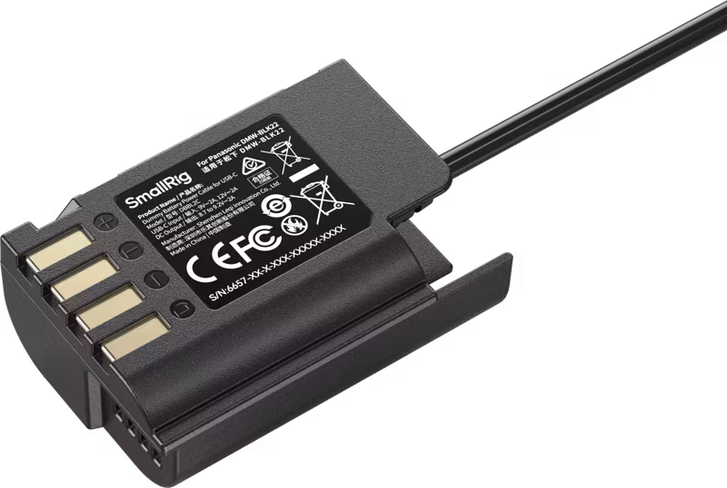 SmallRig 6657 Dummy Battery Power Cable for USB-C for Panasonic DMW-BLK22